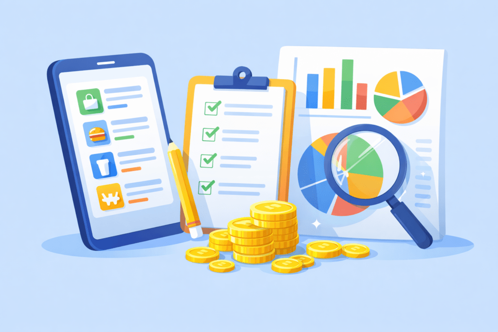 고정비 변동비 줄이기를 위한 지출 분석 과정