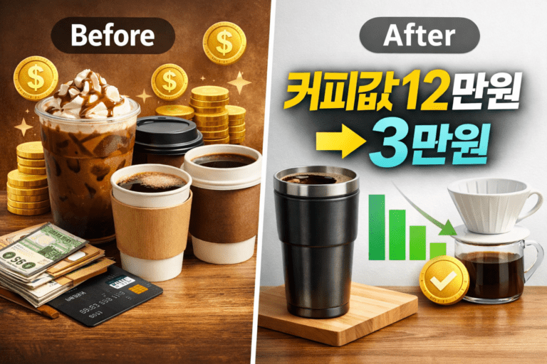 커피값 절약 전후 비교