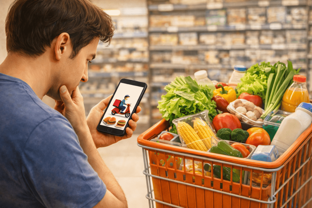배달 끊기 시작과 장보기 준비