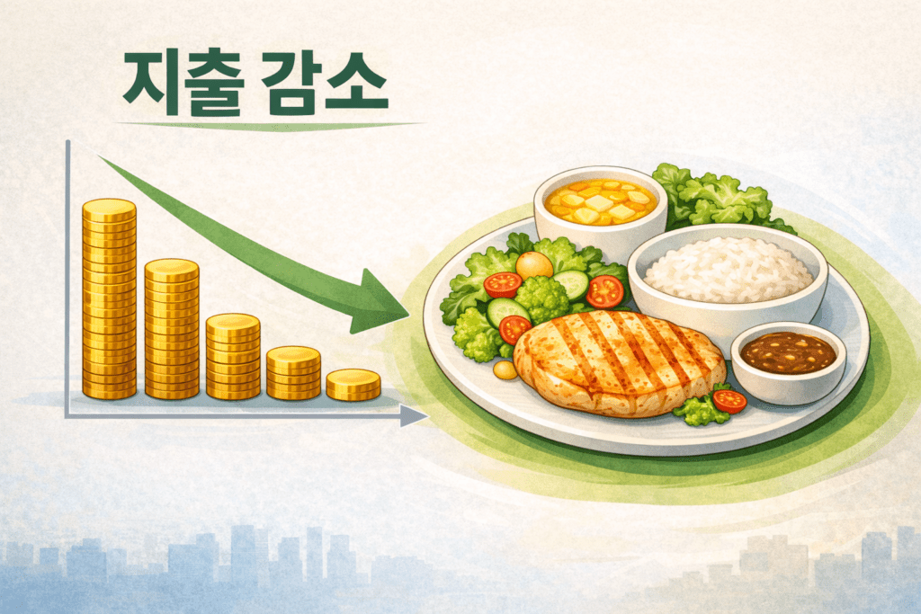 식비 절약 그래프와 집밥 생활 변화