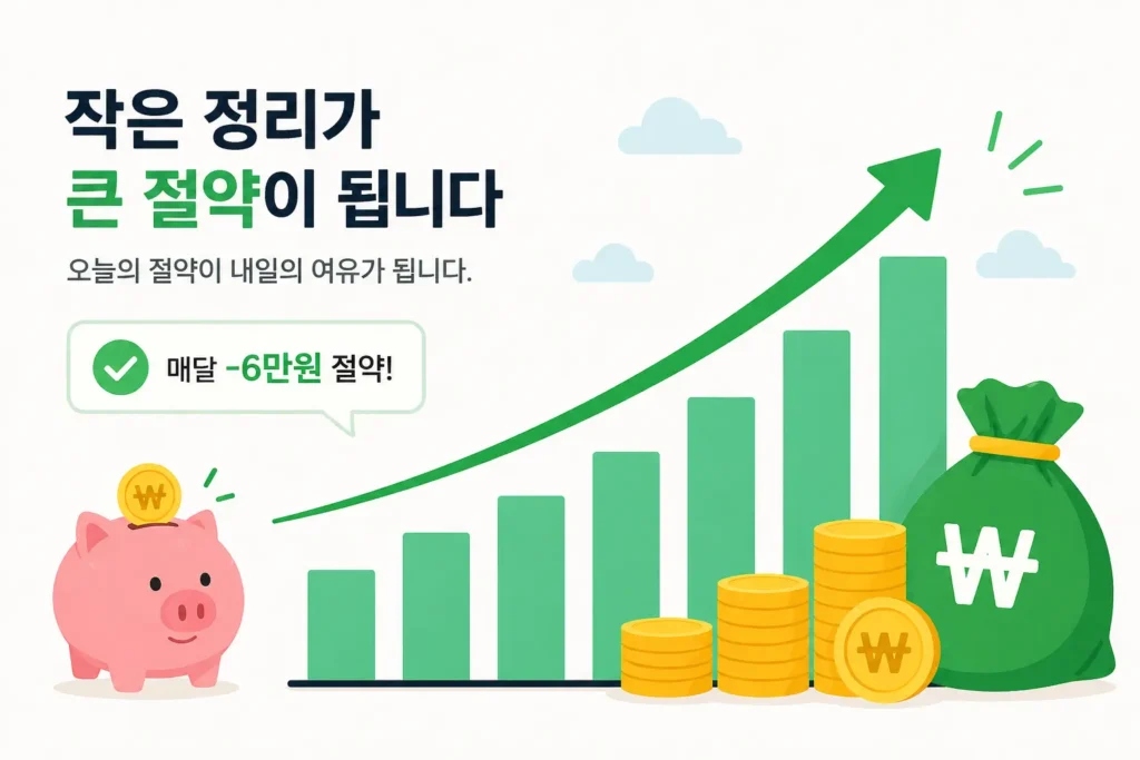 구독료 절약 후 돈이 늘어나는 모습