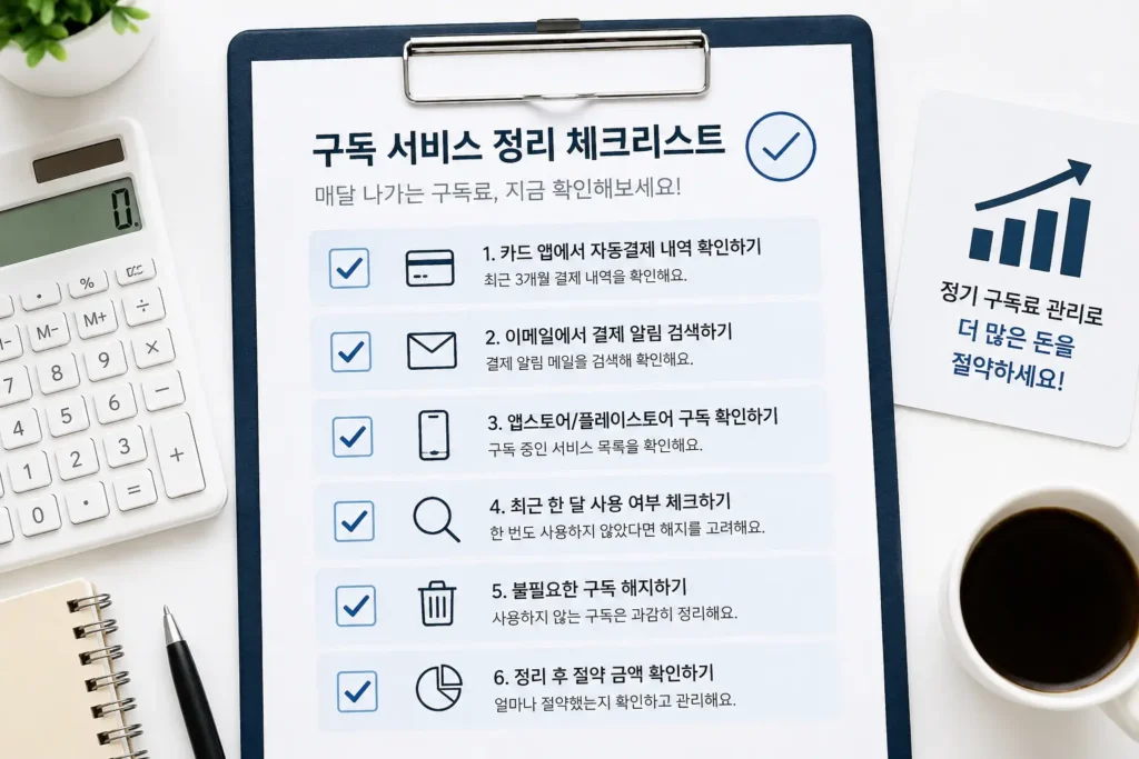 구독 정리 체크리스트