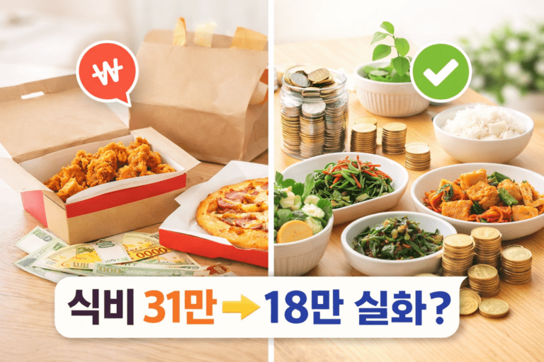 배달앱 끊고 식비 절약 비교 이미지