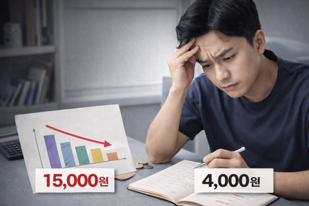 월 100만원 생활 30일 실험 후기 (소비기록, 고정비, 지속가능) 4 생활비 절약 결과와 고민하는 모습